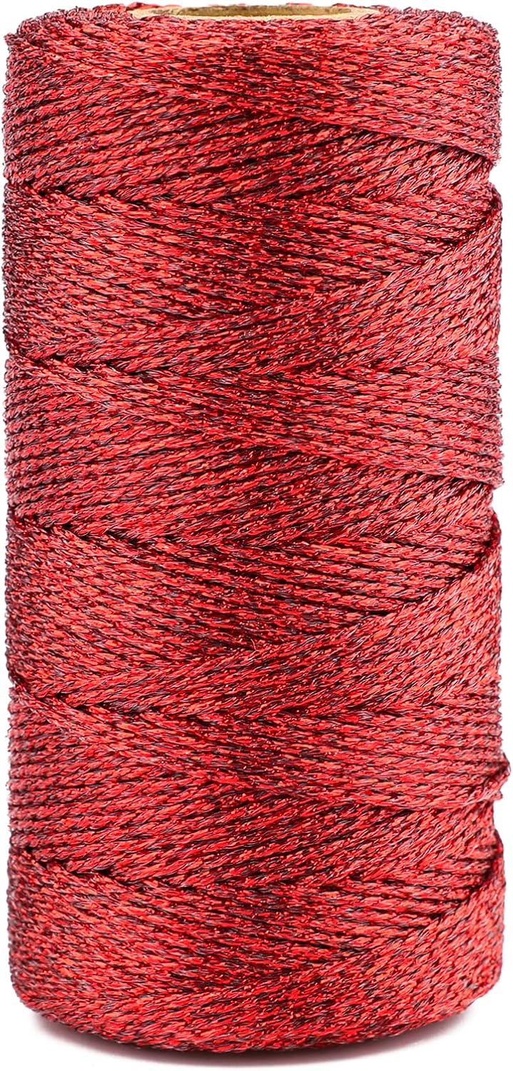 Cuerda metálica roja 110 yardas manualidades navideñas