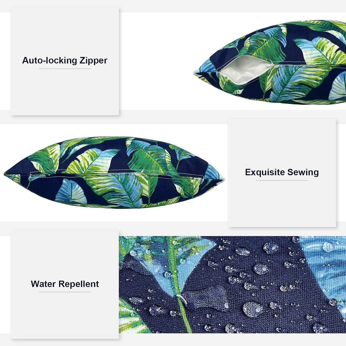 Almohadas lumbares repelentes agua 12x20" set 2 Hanalei