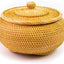 Cesta ratán redonda tejida a mano con tapa 8.6x5.1"