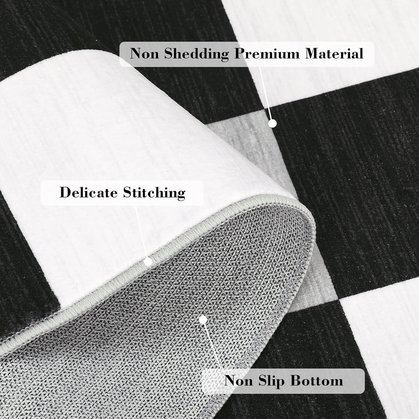 Alfombras pasillo 2x6ft ultrafinas plegables blanco gris