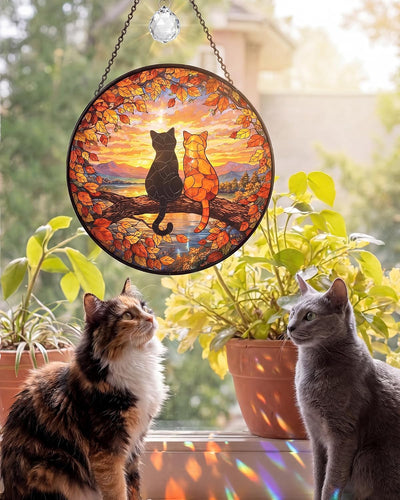 Atrapasoles colgante gatos en rama decoración