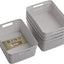 Cesta yute gris natural pack 5 almacenamiento hogar
