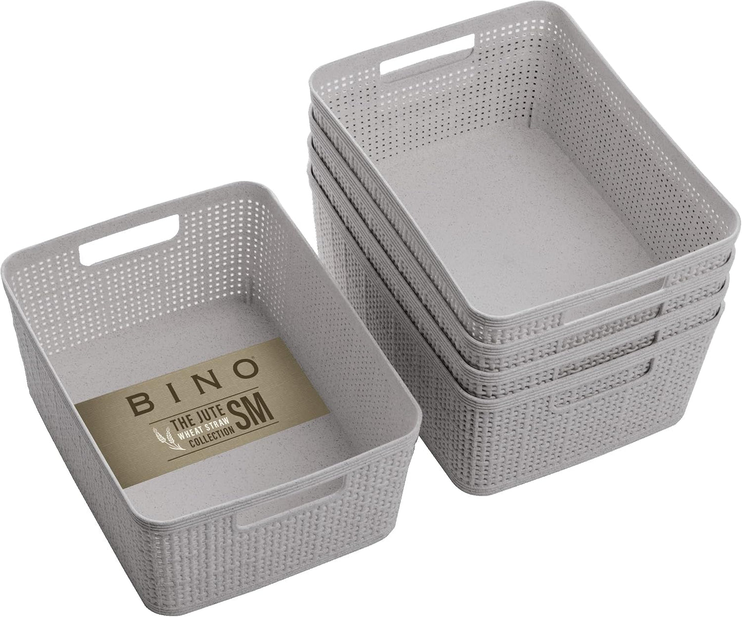 Cesta yute gris natural pack 5 almacenamiento hogar