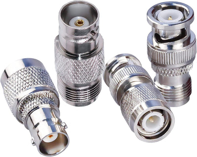 4 TNC hembra a BNC macho adaptadores coaxiales