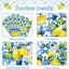 6 Pzas Manteles Plástico Azul 14x108pulg Decoración Verano