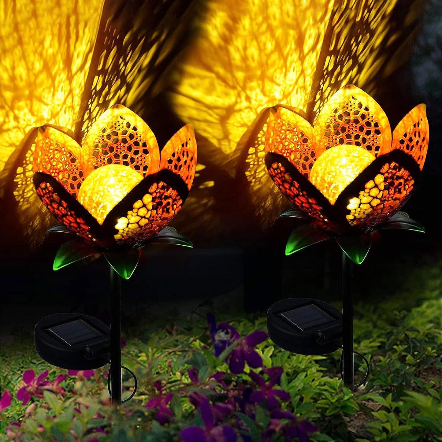 Luz solar tulipán con globo cristal estaca pétalos huecos
