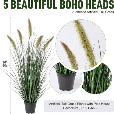 Plantas artificiales hierba junco 36" 2uds