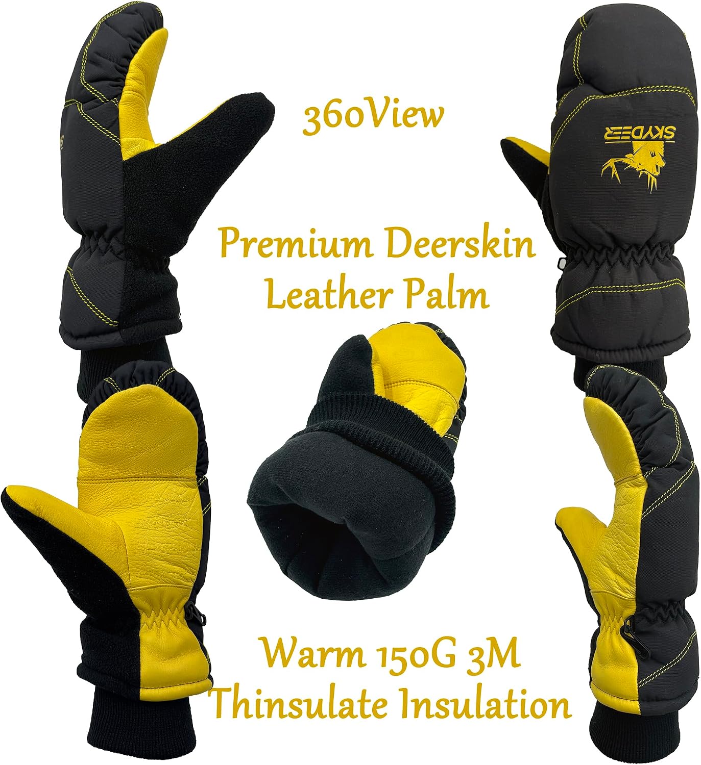 Guantes esquí niños piel ciervo 150G 3M Thinsulate