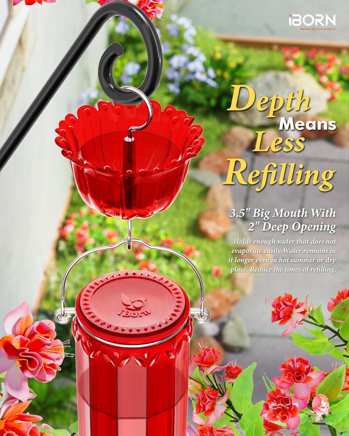 Foso hormigas para comederos colibríes rojo pack 2
