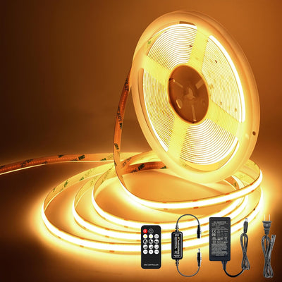 Tira LED COB 24V 2700K 32.8ft regulable con control remoto