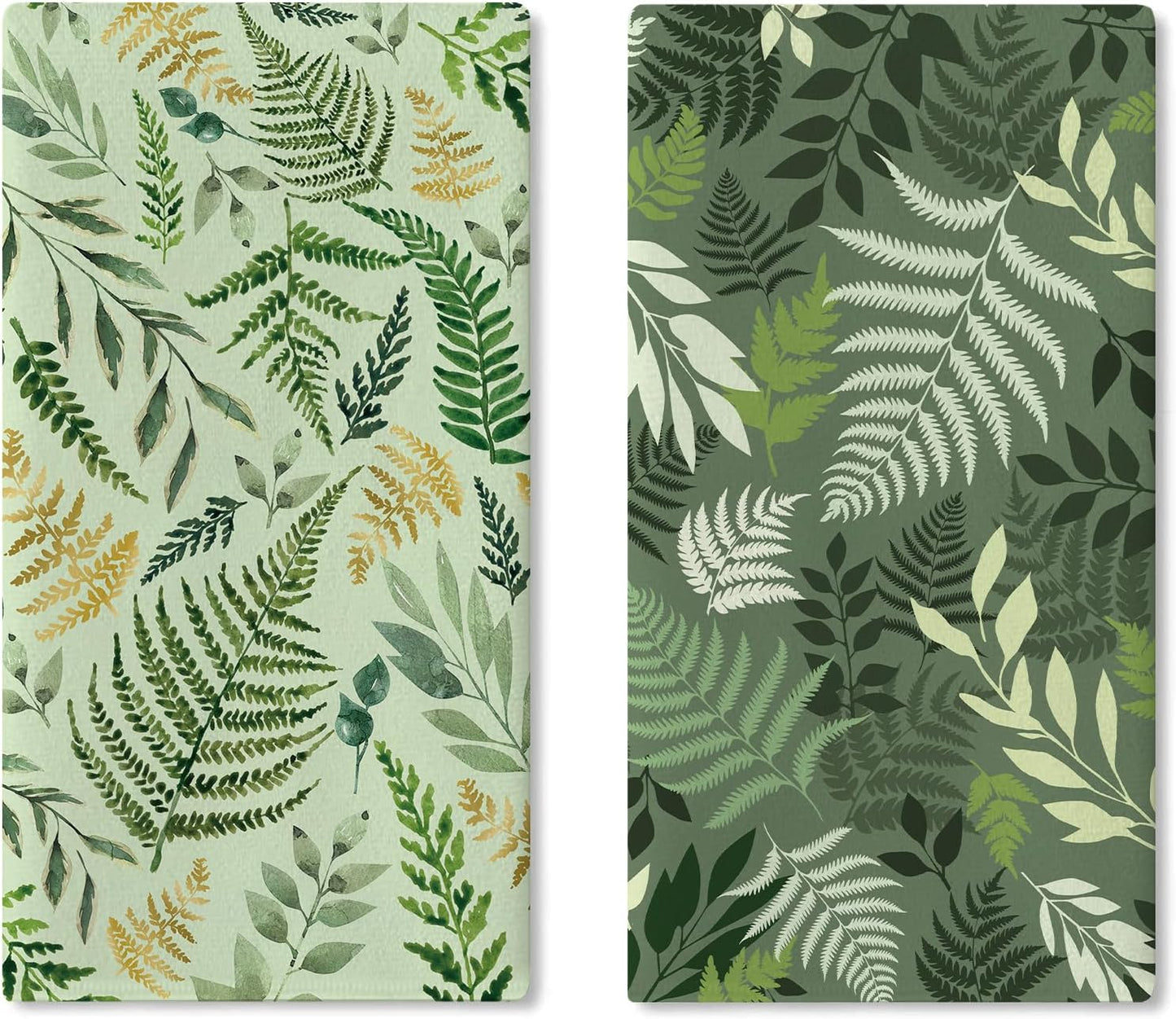 Toalla de cocina vintage con plantas de helecho hojas verdes