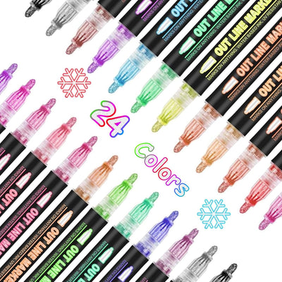 Marcadores brillantes 24 colores para dibujo escolar