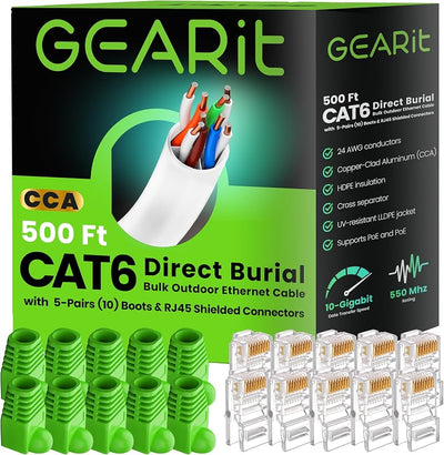 Cable Ethernet Cat6 10 Gbps con conectores dorados