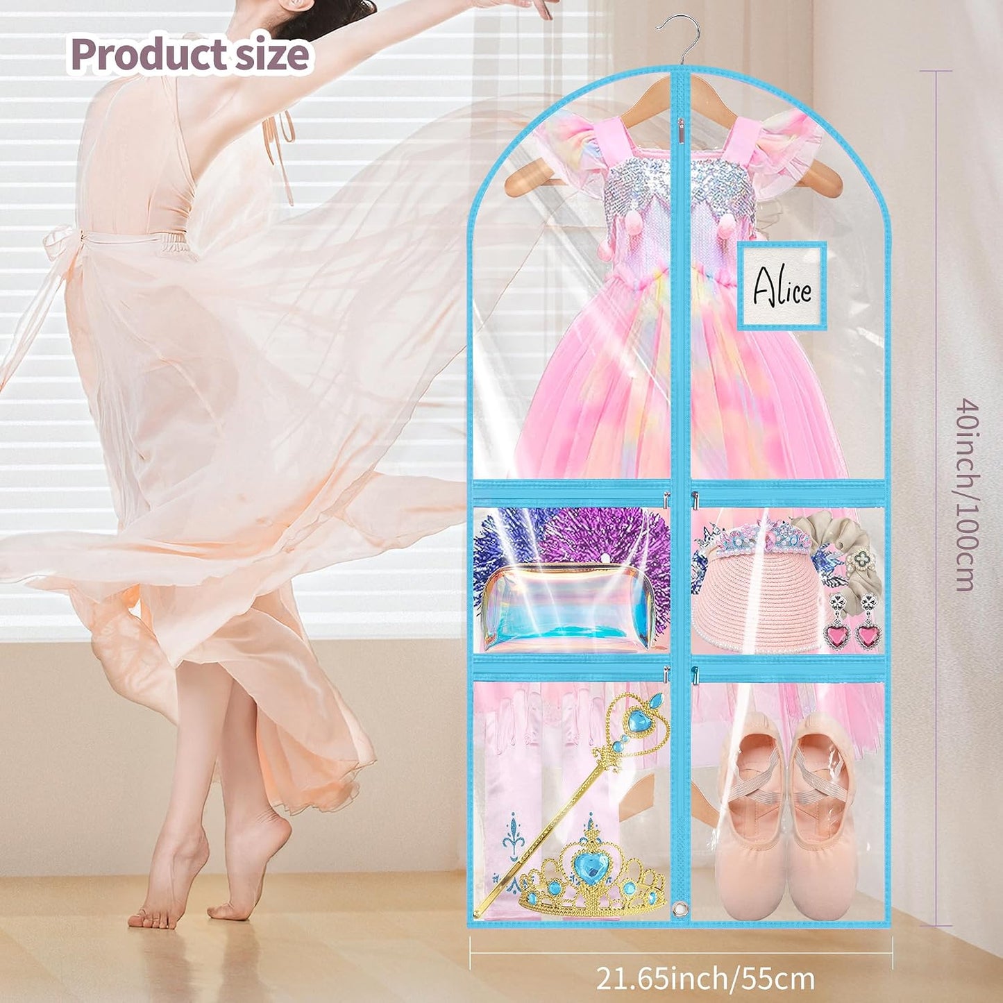 Bolsa disfraces baile 40x22" impermeable con 2 bolsillos