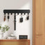 Soporte adhesivo para llaves con 8 ganchos metal negro set 2