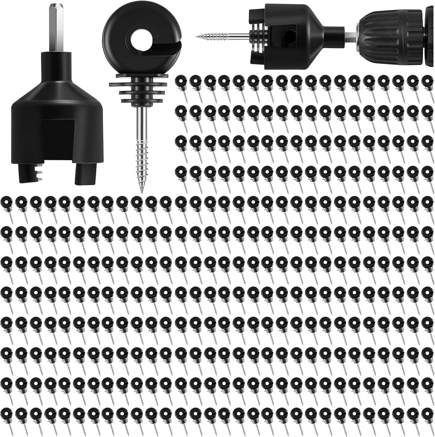 400 Pzas aisladores eléctricos negros para valla