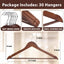 Perchas bambú ergonómicas con gancho giratorio marrón 20pzas