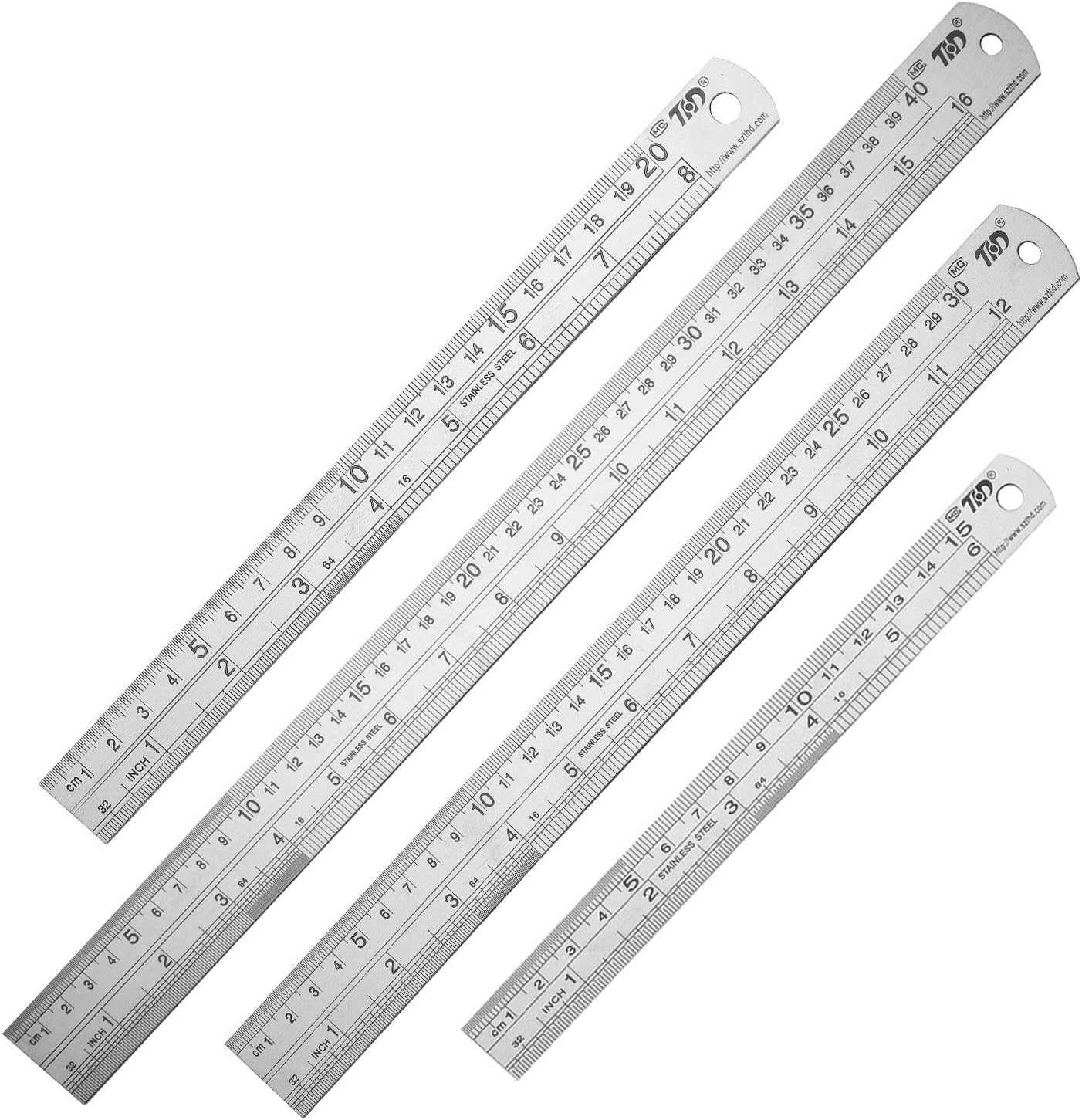 Regla acero inox 6-16 pulg set 4
