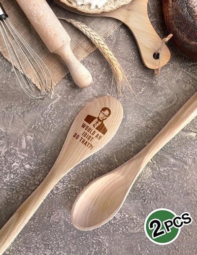 2 Cucharas Madera Grabadas Regalo Cocina