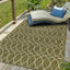 Alfombra rectangular 2x3ft 1pulg color verde y marfil