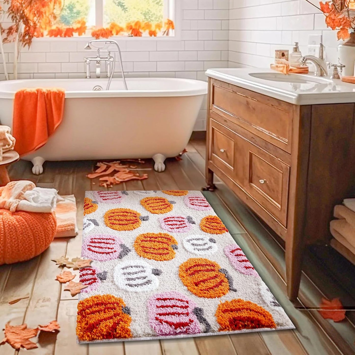 Alfombra baño antiderrap lavable estilo bohemio 2x3"