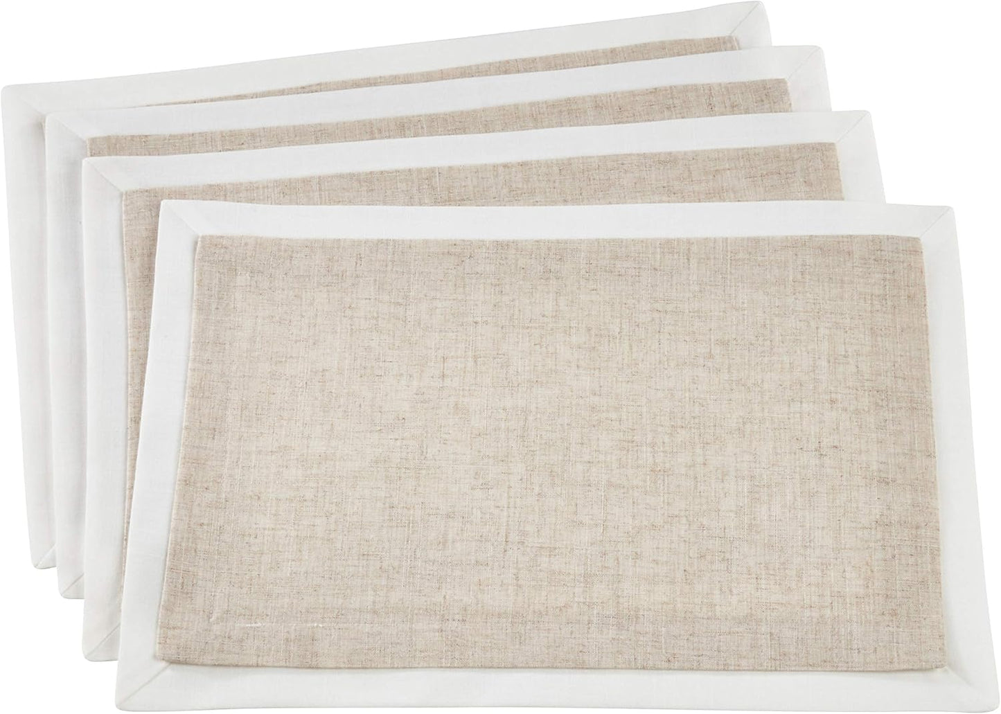 Set 4 manteles doble capa 13x19pulg color natural