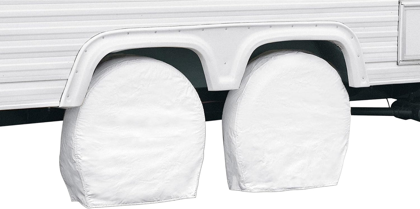 Cubierta para Rueda de RV en Color Blanco Resistente al Agua