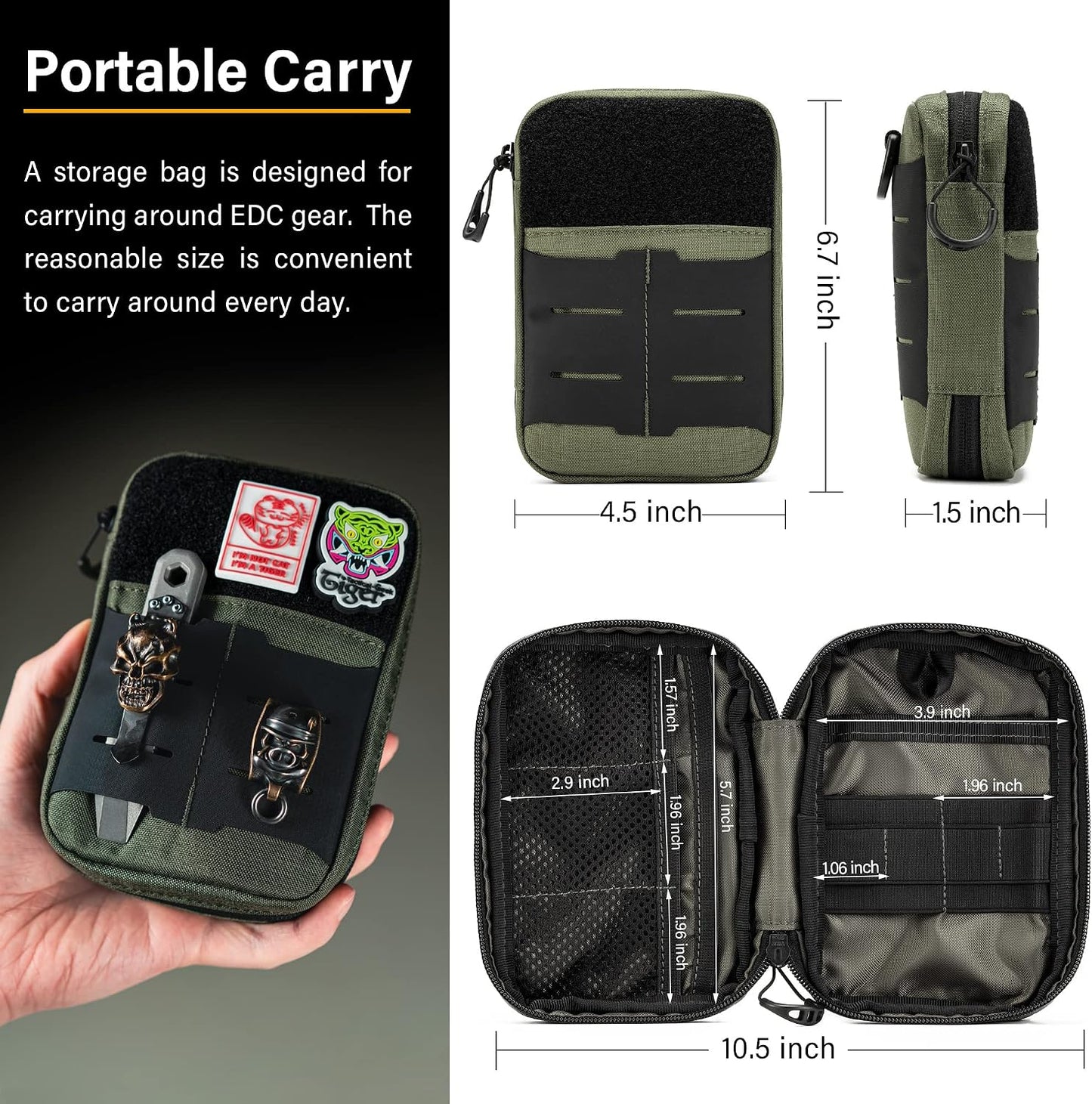 Organiz. cintura EDC compacto color verde