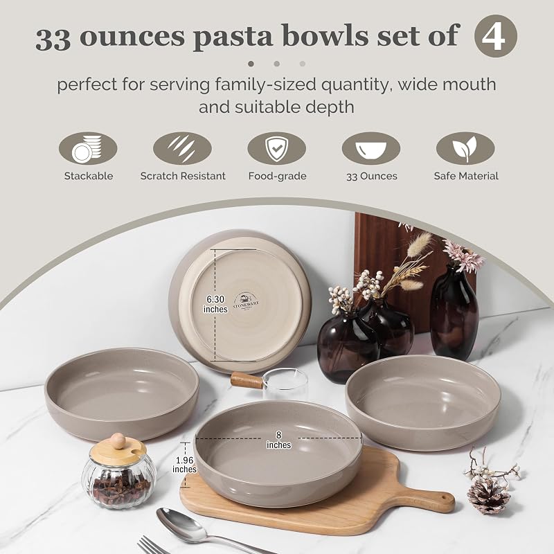 4 Pzas Cuencos Cerámica Gran Capacidad Cocina Hogar