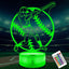 Lámpara 3D béisbol con control 16 colores para niños