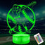 Lámpara 3D béisbol con control 16 colores para niños