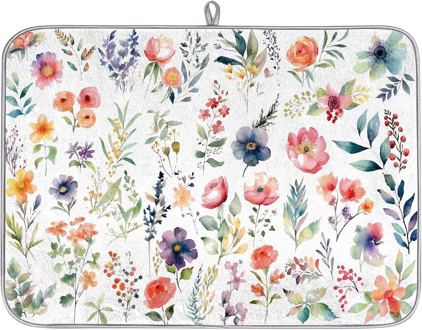 Tapete microfibra escurridor platos diseño floral