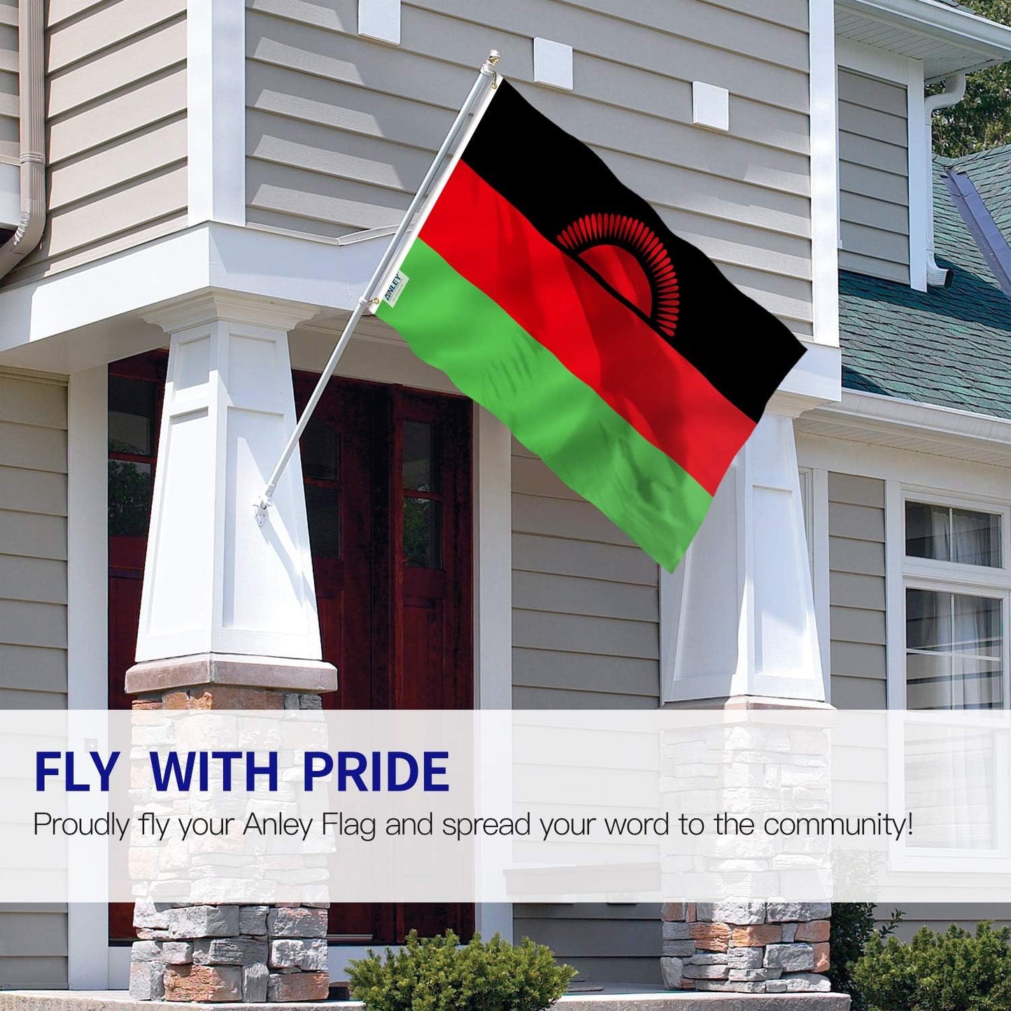 Bandera Malawi 3x5ft poliéster ojales latón doble costura