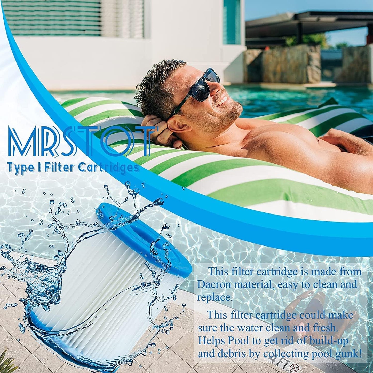 Cartucho filtro tipo I para piscinas 300/330gal/H pack 4