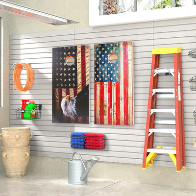 Colgador tableros cornhole 2 ganchos pared almacenamiento