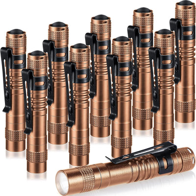 10 Pzas Linterna LED con Bolígrafo Clip Regalo Padre Marrón
