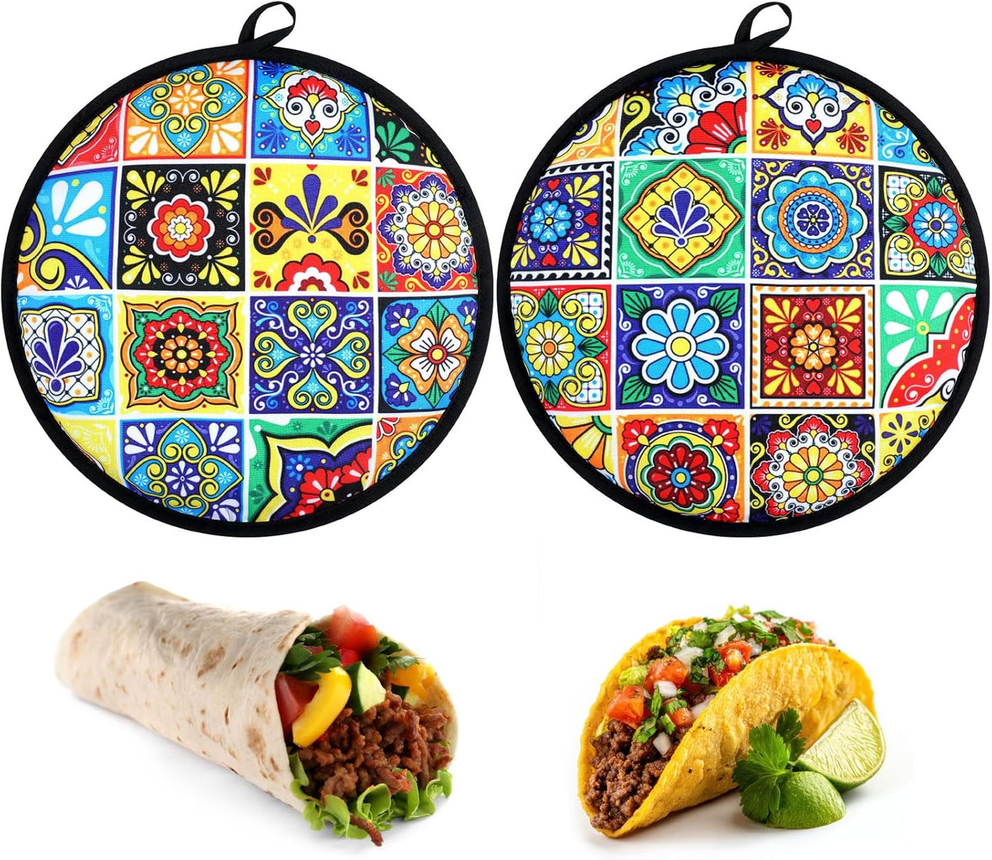 Bolsas calentadoras tortilla 12pulg color azulejo mexicano talavera