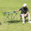 Mesa plegable camping compacta ultraligera verde XL