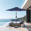 Sombrilla patio 7.5ft UPF50 6 varillas azul marino