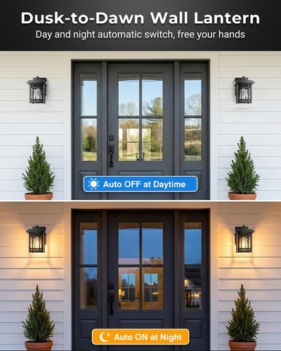 2 Luces pared exterior cuadradas E26 color negro