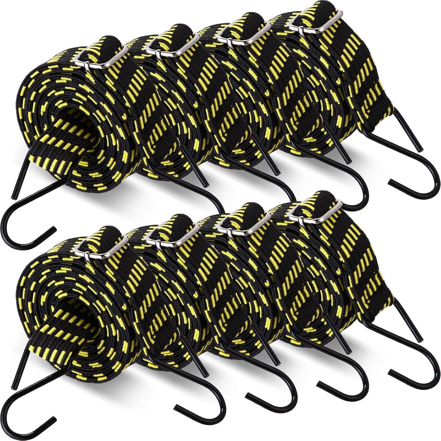8 Correas Elásticas Planas 80pulg Gancho Látex