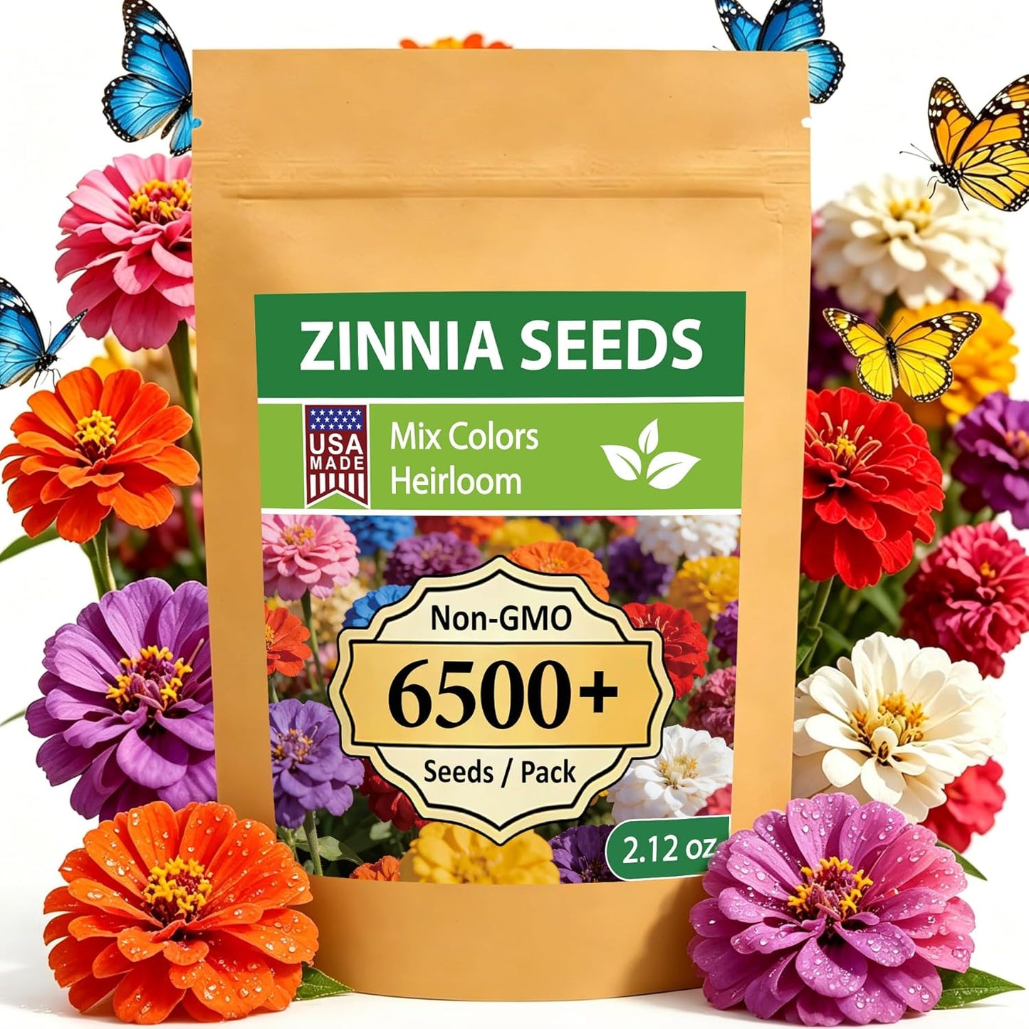 Semillas Zinnia gigantes 6500 pzas germinación alta sin OMG