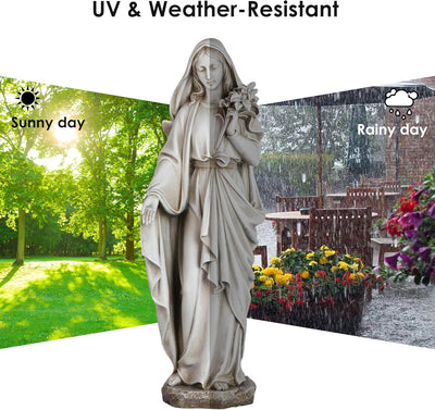 Estatua Virgen María al aire libre 24pulg rústica jardín
