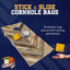 Juego 4 bolsas Cornhole 6x6pulg resina plástico lona gamuza
