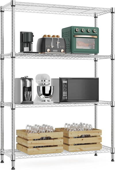 Estante metal 4 niveles 1000lb con ruedas garaje cocina