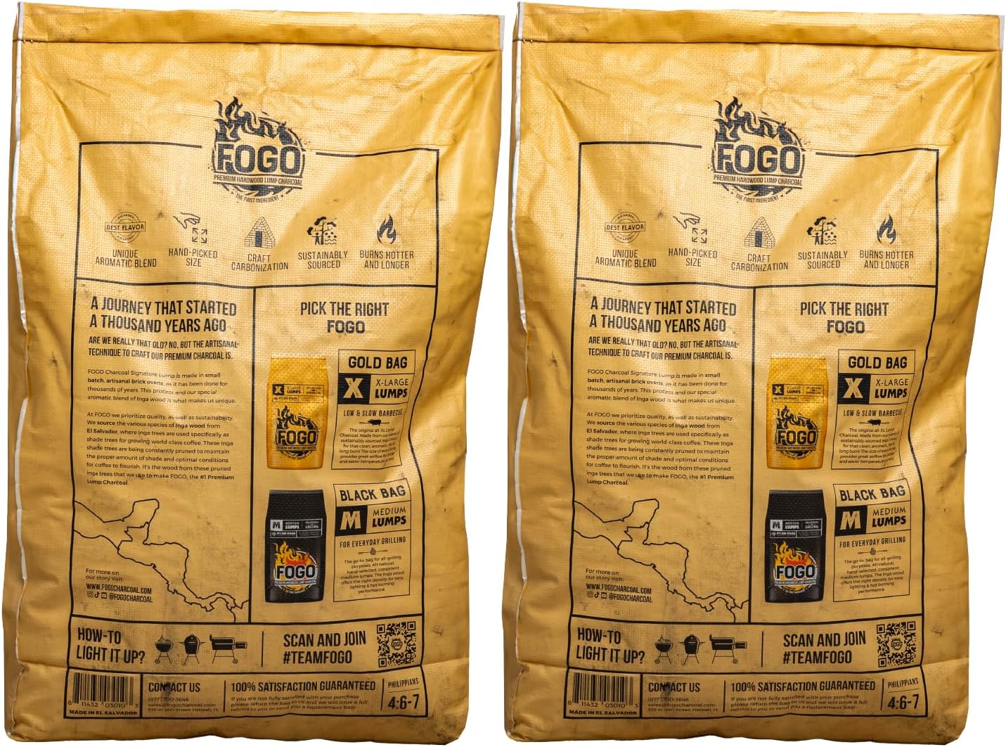 Carbón vegetal madera dura calidad NTE bolsa 17.6lb pack 2