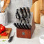 Set 14 Cuchillos Autoafilables Chef Acero Inox Negro