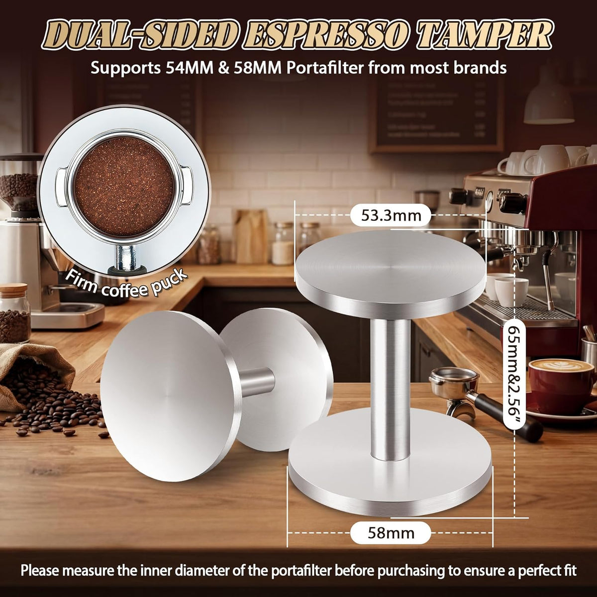 Manipulador café expreso acero inox doble cara