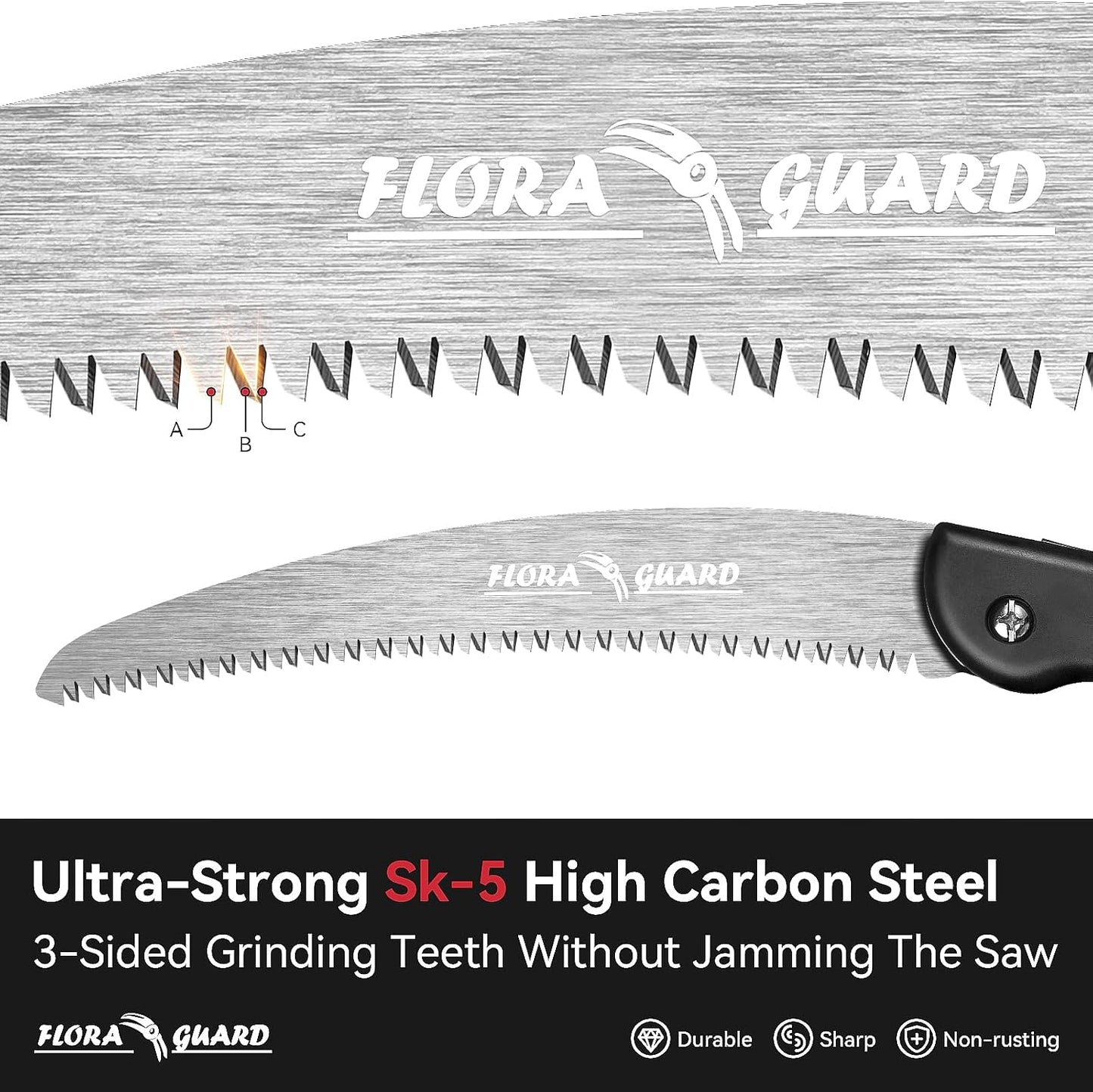 Sierra mano plegable 10pulg dientes navaja corte madera poda