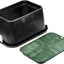Caja válvula riego 15x22pulg 12pulg altura negra cubierta